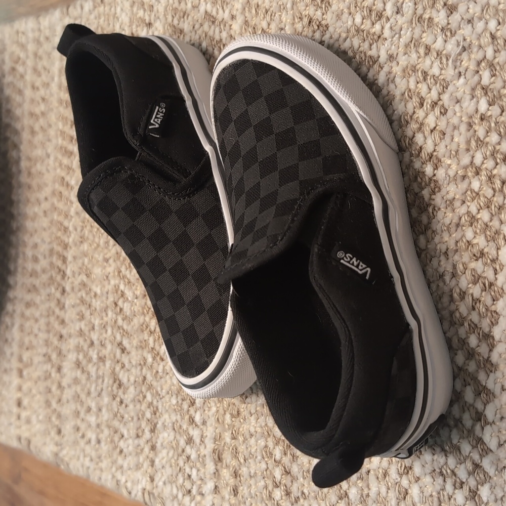 New Vans Black and Gray Checkered Slip-Ons Child's Size 12 π©Άπ€ - Picture 2 of 5
